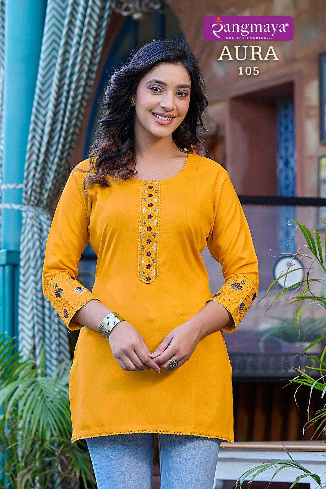 Aura By Rangmaya Rayon Tunic Ladies Top Wholesale Shop In Surat

